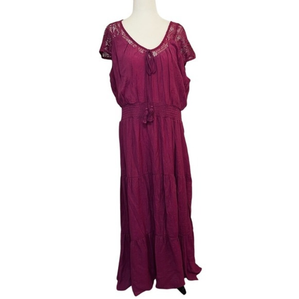 NWT Luxology Raspberry Colored Bohemian Maxi Dress size XL